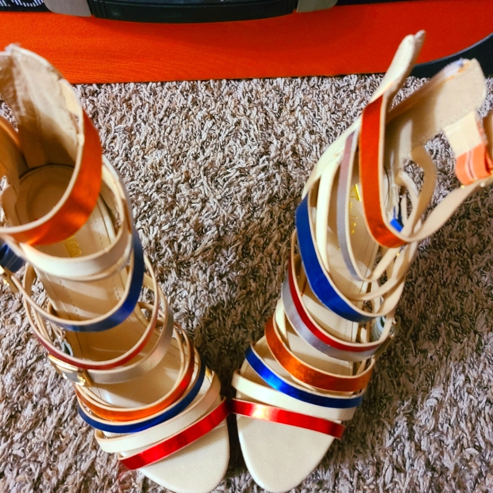 Colorful strappy 6inch High heels platforms